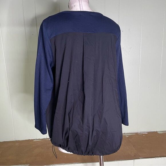 Comfy USA Bubble Hem Lagenlook Art to Wear Avant Garde Sweatshirt Top Navy S - Picture 3 of 8
